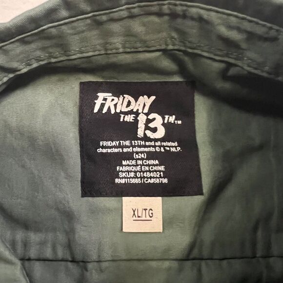 Friday the 13th Jason Voorhees Camp Crystal Lake Patched Uniform Shirt Size XL - Picture 3 of 9